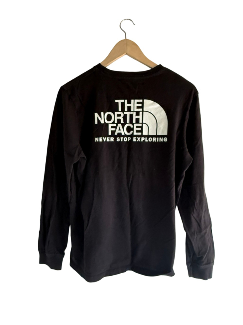 The North Face Women's Large Black Graphic Long Sleeve T-Shirt Circular Design